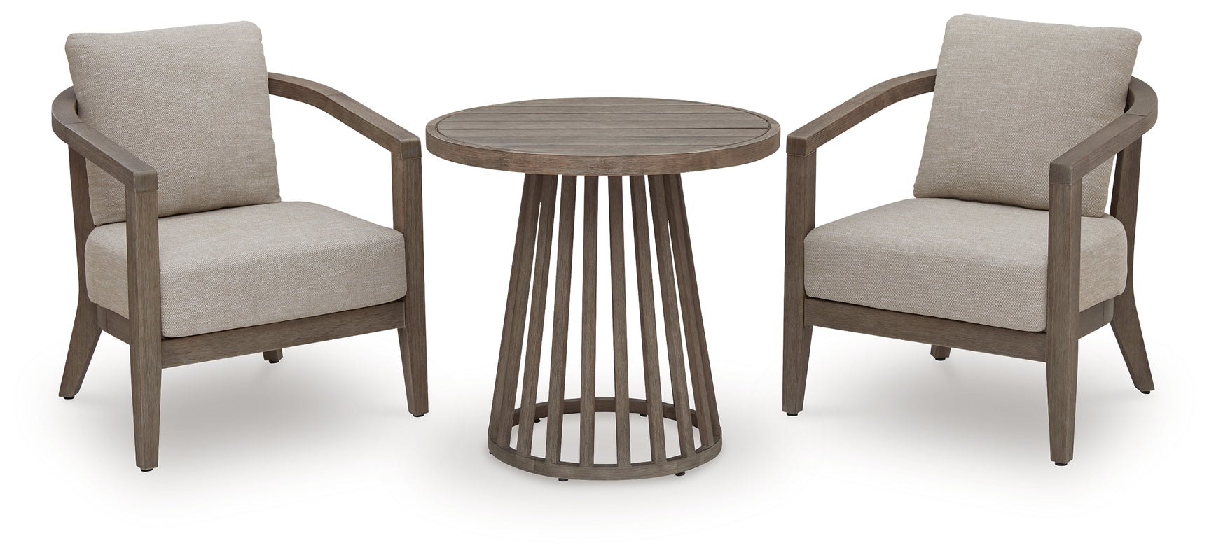 Joy Lagoon Beige Chairs w/CUSH/Table Set (Set of 3) - Ornate Home