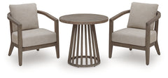 Joy Lagoon Beige Chairs w/Cushion/Table Set (Set of 3) - Ornate Home