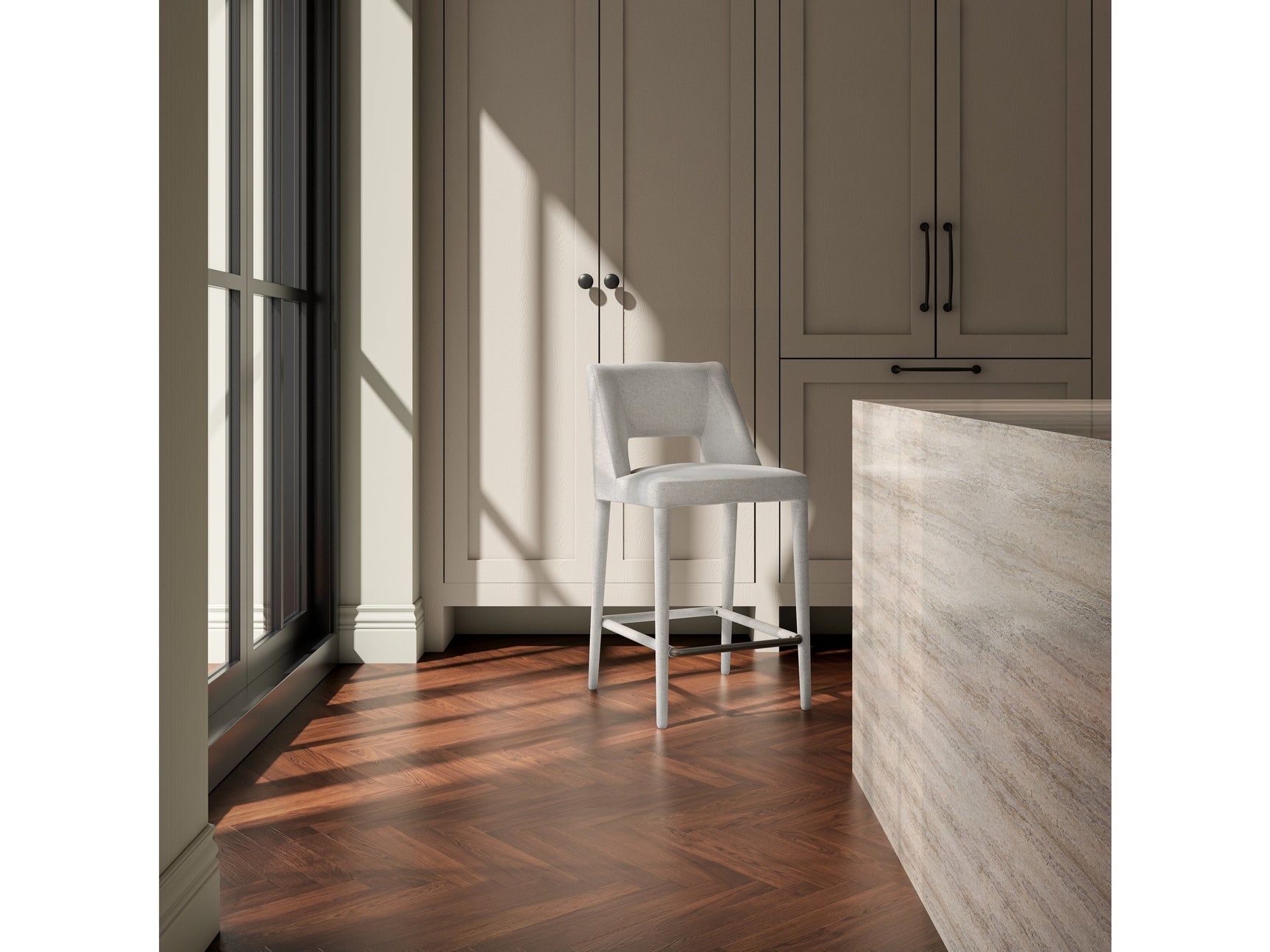 Joyce Beige Counter Stool - Ornate Home