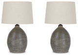 Joyelle Gray Table Lamp (Set of 2) - Ornate Home