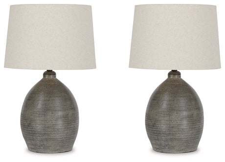 Joyelle Gray Table Lamp (Set of 2) - Ornate Home
