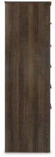 Juararo Brown California King Poster Bedroom Set with Dresser, Mirror, Chest and 2 Nightstands (Online Special Price) - Ornate Home