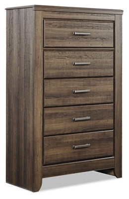 Juararo Brown California King Poster Bedroom Set with Dresser, Mirror, Chest and 2 Nightstands (Online Special Price) - Ornate Home