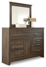 Juararo Brown California King Poster Bedroom Set with Dresser, Mirror, Chest and 2 Nightstands (Online Special Price) - Ornate Home