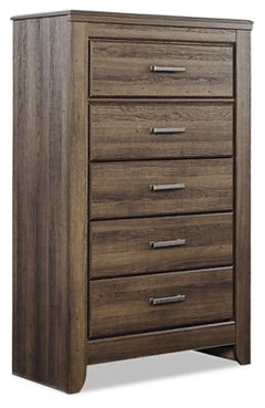 Juararo Brown California King Poster Bedroom Set with Dresser, Mirror, Chest and 2 Nightstands - Ornate Home