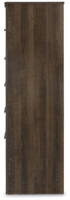 Juararo Brown California King Poster Bedroom Set with Dresser, Mirror, Chest and 2 Nightstands - Ornate Home
