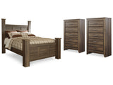 Juararo Brown Queen Poster Bedroom Set with 2 Chests (Online Special Price) - Ornate Home