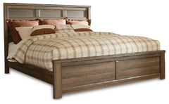 Juararo Dark Brown California King Panel Bed, Dresser, Mirror, Chest and Nightstand - Ornate Home
