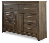Juararo Dark Brown California King Panel Bedroom Set with Dresser, Chest and Nightstand - Ornate Home