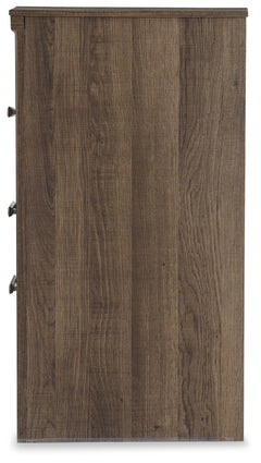 Juararo Dark Brown California King Panel Bedroom Set with Dresser, Chest and Nightstand - Ornate Home