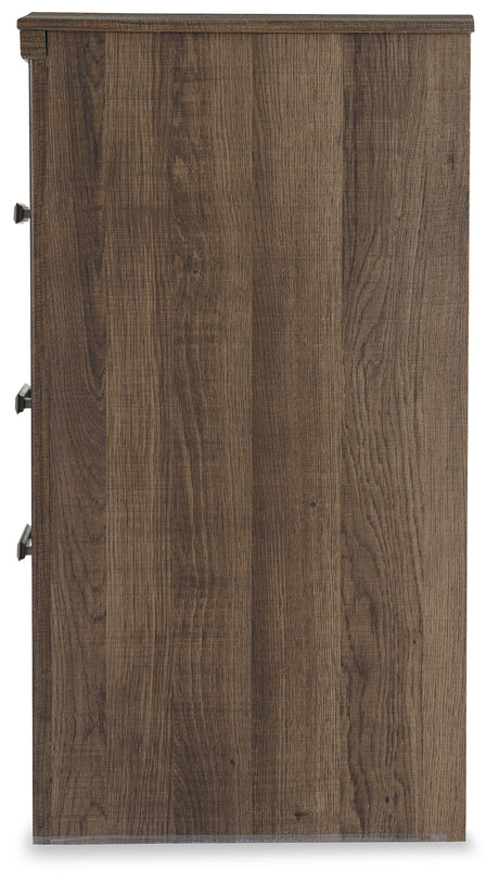 Juararo Dark Brown California King Panel Bedroom Set with Dresser, Chest and Nightstand - Ornate Home