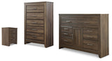 Juararo Dark Brown Dresser, Chest and Nightstand - Ornate Home