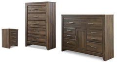 Juararo Dark Brown Dresser, Chest and Nightstand - Ornate Home