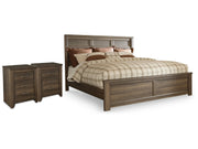 Juararo Dark Brown King Panel Bedroom Set with 2 Nightstands (Online Special Price) - Ornate Home