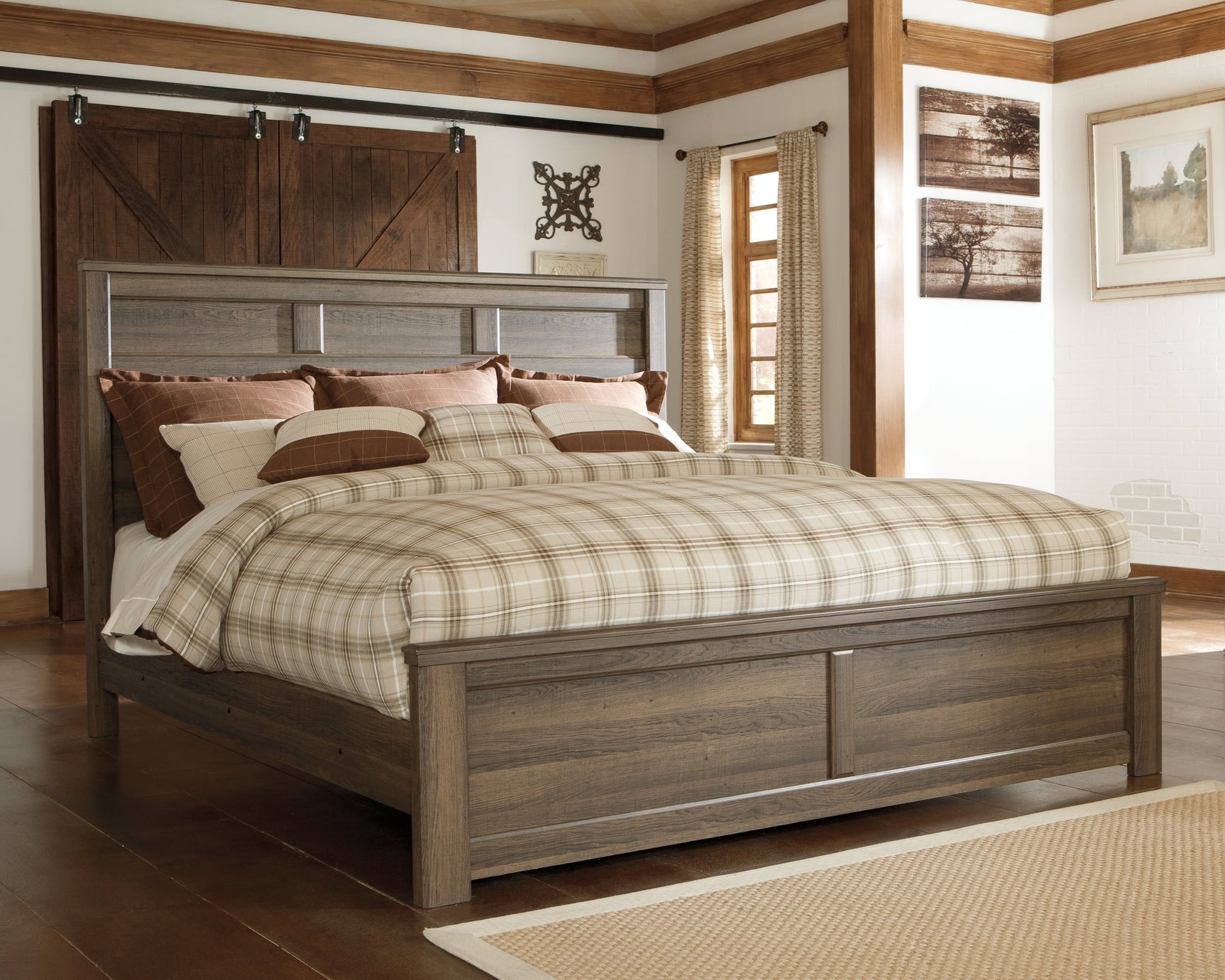 Juararo Dark Brown King Panel Bedroom Set with 2 Nightstands (Online Special Price) - Ornate Home