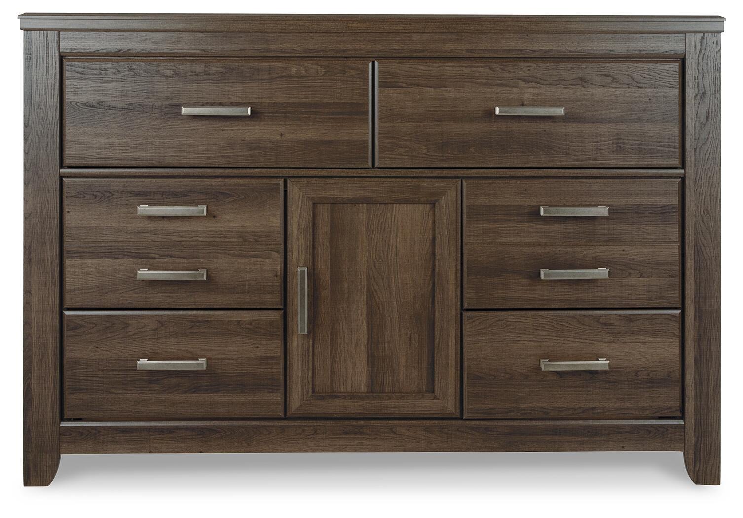 Juararo Dark Brown King Poster Bed, Dresser and Chest - Ornate Home