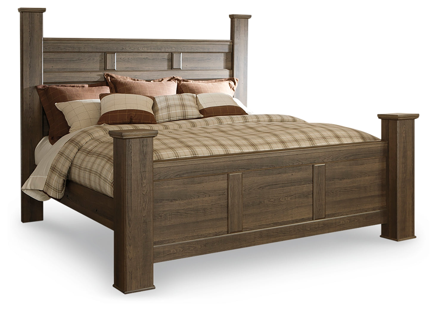 Juararo Dark Brown King Poster Bed and 2 Chests (Online Special Price) - Ornate Home