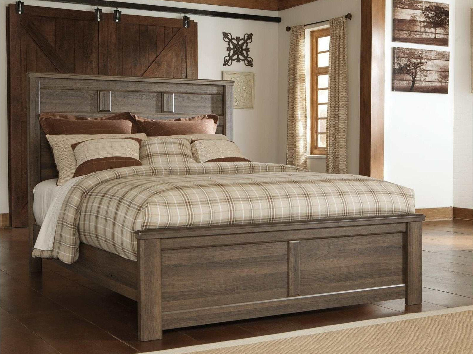 Juararo Dark Brown Panel Bed (Online Special Price) - Ornate Home