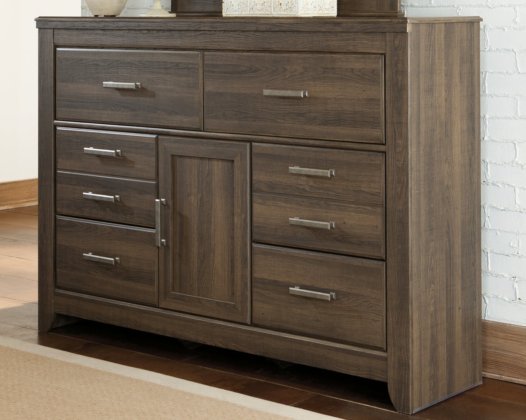 Juararo Dark Brown Queen Poster Bed and Dresser (Online Special Price) - Ornate Home