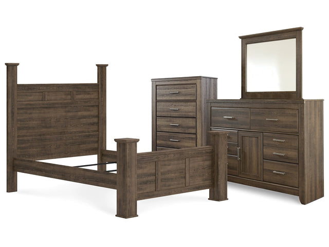 Juararo Queen Poster Bed, Dresser and Mirror (Online Special Price) - Ornate Home