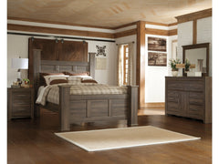 Juararo Queen Poster Bedroom Set with Dresser and Mirror - Ornate Home