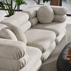 Jubilee Almond 3-Piece Modular Performance Velvet Sectional Sofa - Ornate Home
