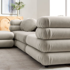Jubilee Almond 4-Piece Modular Performance Velvet Sectional Sofa - Ornate Home