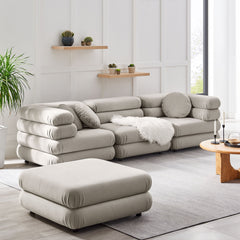 Jubilee Almond 4-Piece Modular Performance Velvet Sectional Sofa - Ornate Home