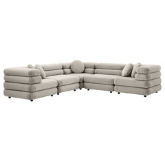 Jubilee Almond 5-Piece Modular Performance Velvet Sectional Sofa - Ornate Home