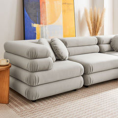 Jubilee Almond 5-Piece Modular Performance Velvet Sectional Sofa - Ornate Home