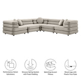 Jubilee Almond 5-Piece Modular Performance Velvet Sectional Sofa - Ornate Home