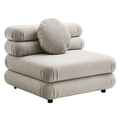 Jubilee Almond Modular Performance Velvet Armless Chair - Ornate Home
