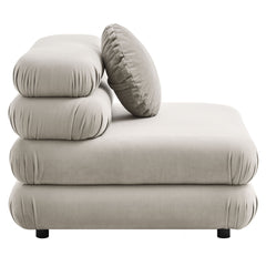 Jubilee Almond Modular Performance Velvet Armless Chair - Ornate Home