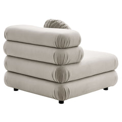 Jubilee Almond Modular Performance Velvet Armless Chair - Ornate Home