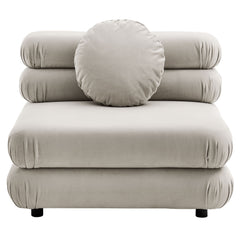 Jubilee Almond Modular Performance Velvet Armless Chair - Ornate Home