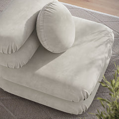 Jubilee Almond Modular Performance Velvet Armless Chair - Ornate Home