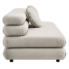 Jubilee Almond Modular Performance Velvet Armless Loveseat - Ornate Home