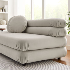 Jubilee Almond Modular Performance Velvet Armless Loveseat - Ornate Home