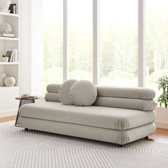 Jubilee Almond Modular Performance Velvet Armless Loveseat - Ornate Home