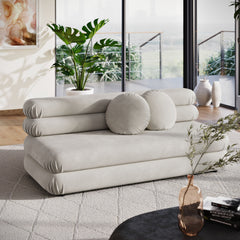 Jubilee Almond Modular Performance Velvet Armless Loveseat - Ornate Home
