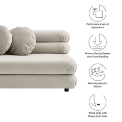 Jubilee Almond Modular Performance Velvet Armless Loveseat - Ornate Home
