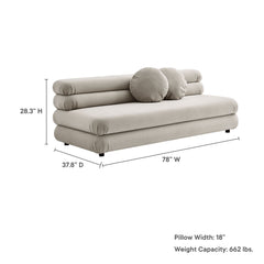 Jubilee Almond Modular Performance Velvet Armless Loveseat - Ornate Home
