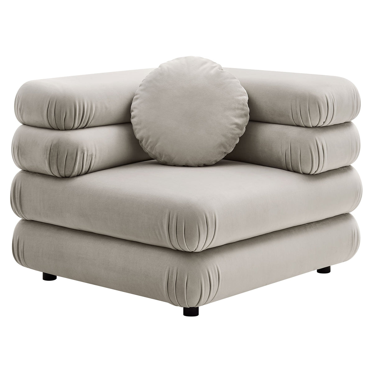 Jubilee Almond Modular Performance Velvet Corner Chair - Ornate Home