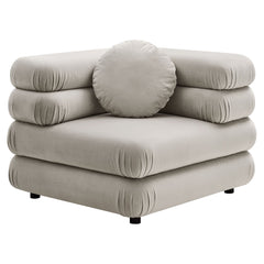 Jubilee Almond Modular Performance Velvet Corner Chair - Ornate Home