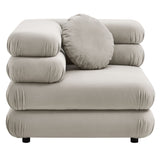 Jubilee Almond Modular Performance Velvet Corner Chair - Ornate Home
