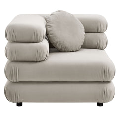 Jubilee Almond Modular Performance Velvet Corner Chair - Ornate Home