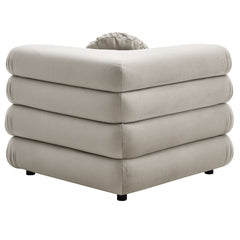 Jubilee Almond Modular Performance Velvet Corner Chair - Ornate Home