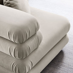 Jubilee Almond Modular Performance Velvet Corner Chair - Ornate Home