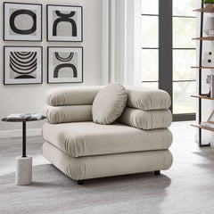 Jubilee Almond Modular Performance Velvet Corner Chair - Ornate Home