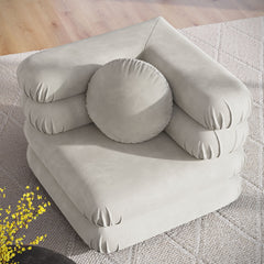 Jubilee Almond Modular Performance Velvet Corner Chair - Ornate Home
